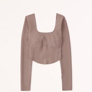Abercrombie long-sleeve corset scoop-neck top
